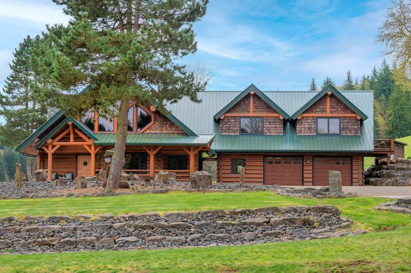 Custom Log Home On Acreage