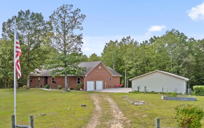 UPGRADED CLASSIC: 1-level brick HOME, POOL, WORKSHOP, 9+ ACRES!