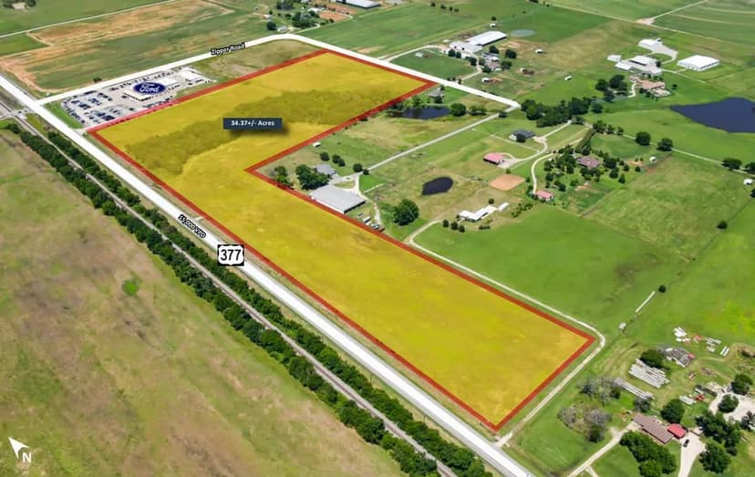 34.37+/- Acre Development Site (US-377 Frontage) | Pilot Point, TX