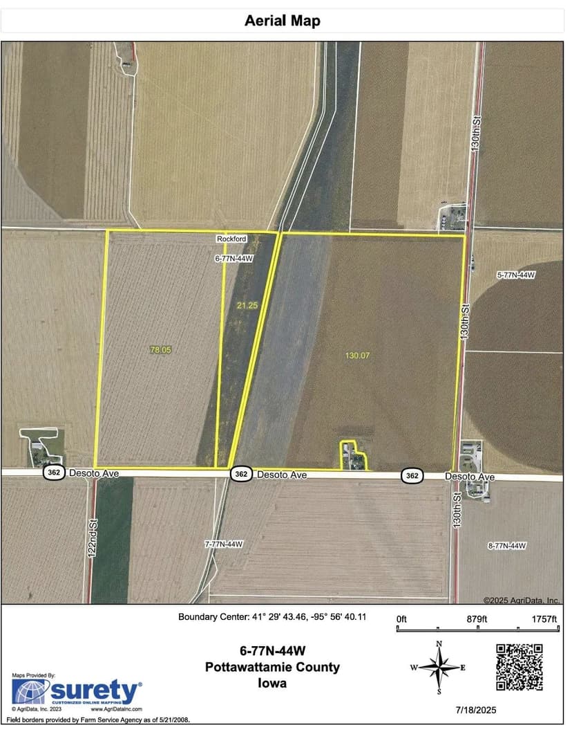 222.42 acres m/l Pottawattamie Co Iowa