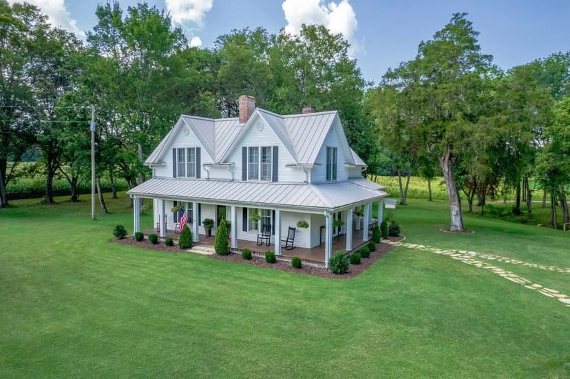 37+/- Acres w/ Restored Farmhouse, Creek, Pond, Outdoor Kitchen & Barns