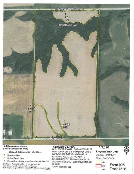 80-Acre Row Crop Farm For Sale in Cowgill, MO